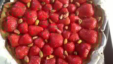 Tarte aux fraises et crème d'amande à la pistache