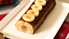 Bûche de Noël au sirop d'érable et à la banane