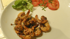 Gambas à la crème fraîche flambées au whisky