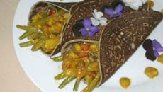 Crêpes de sarrasin aux haricots verts
