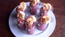 Crevettes en verrine rose