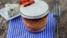 Flan de potiron et espuma de fourme d'ambert