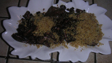 Foie gras au crumble de cépes