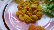 Crevettes aux abricots et lait de coco