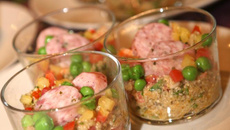 Salade fraîcheur de quinoa aux deux chipolatas