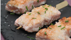 Brochettes de saumon à la noix de coco
