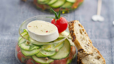 Carpaccio de courgettes, citron, coriandre