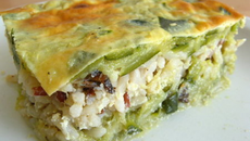 Gratin de courgettes parfumé à l'huile essentielle de garrigue et au riz