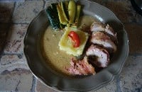 Filet mignon de porc aux tomates confites