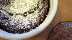 Flan au pain d'épices et au chocolat noir