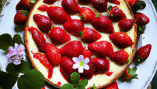 Cheese-cake printanier aux fraises