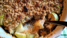 Crumble de poireaux au maroilles