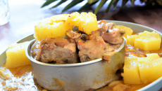 Rouelle de porc aux ananas en cocotte