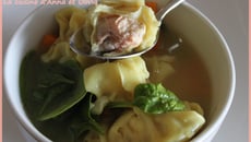 Raviolis won tons au saumon et à la ricotta, tortellini