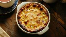 Cocotte de flan de poireaux au jambon