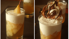Verrines poire-fenouil sur une gelée de Monbazillac