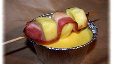 Soupe de courge et sa brochette