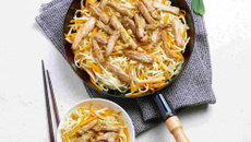 Wok de veau, potimarron et céleri