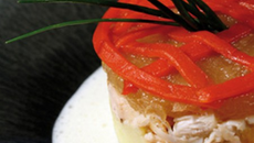 Parmentier de poulet fermier du Périgord, Piquillos POMPOM