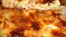 Quiche fondante au saumon & crevettes.