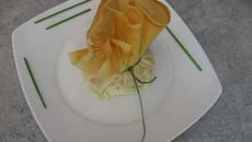 Petite bourse de saumon fumé et son duo de fromage frais