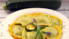 Raviolis de courgette au balsamique