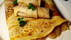 Crêpes de foie gras au lard