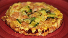 Tartelettes crevettes, courgette et curry