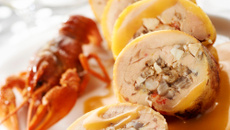 Ballottine de chapon cœur de noisette et écrevisses