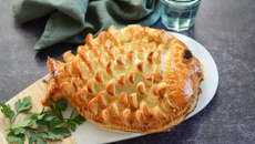 Tourte Galette au saumon et aux épinards