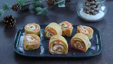 Roulés d'omelette et de saumon fumé