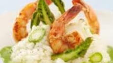 Risotto aux gambas et aux asperges vertes