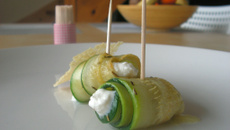 Roulés de courgette à la ricotta et au cumin