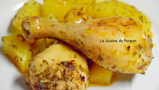 Pilons de poulet marinés et pommes de terre au four au poivre de Kampot