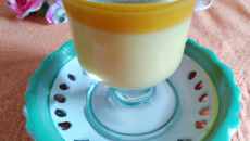 Splendide Verrine: Crème de calissons sur lit d'oreillons confits