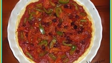 Tarte fine aux légumes du soleil et au chorizo