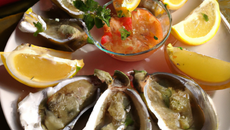Huîtres à la vinaigrette d'échalote et au citron