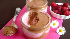 Mousse chocolat noir et framboise