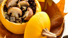 Courges Pomme d'Or farcie au quinoa noir et champignons de Paris