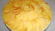 Bavarois aux pommes sur Brownie