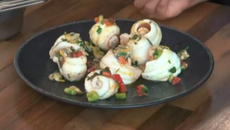 Roulés de sole en vapeur d'algues, marinière de coquillages