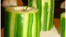 Cœur de concombre farci à la crème d'Ail blanc de Lomagne