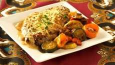 Escalope de veau aux lardons et champignons, sauce Marsala