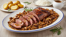 Cuissot de chevreuil aux cèpes