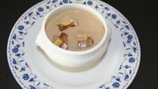 Velouté de champignons, toasts campagnards au foie gras mi cuit