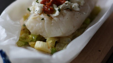 Papillotes de cabillaud aux poireaux et au Carré Frais