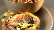 Croustillants de tête de veau et petits légumes
