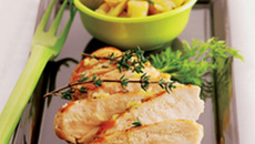 Blancs de poulet grillés, fenouil étuvé