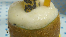 Kiwis à la crème Chiboust et mouillettes au pavot
