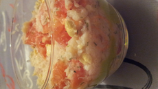 Cappuccino de crabe au pamplemousse rose